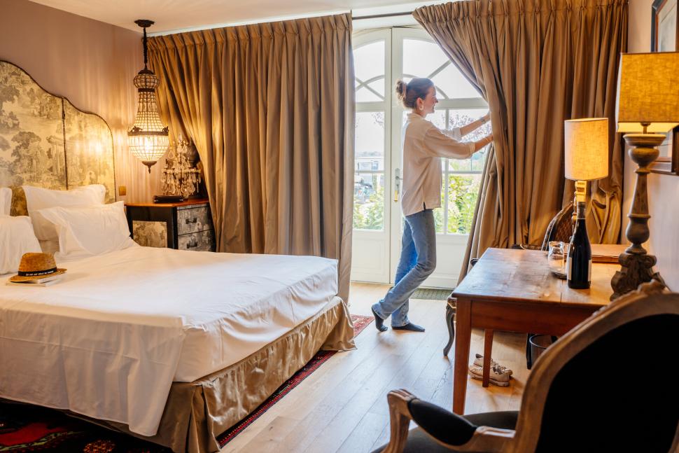 Vue d'une chambre au Château Soucherie